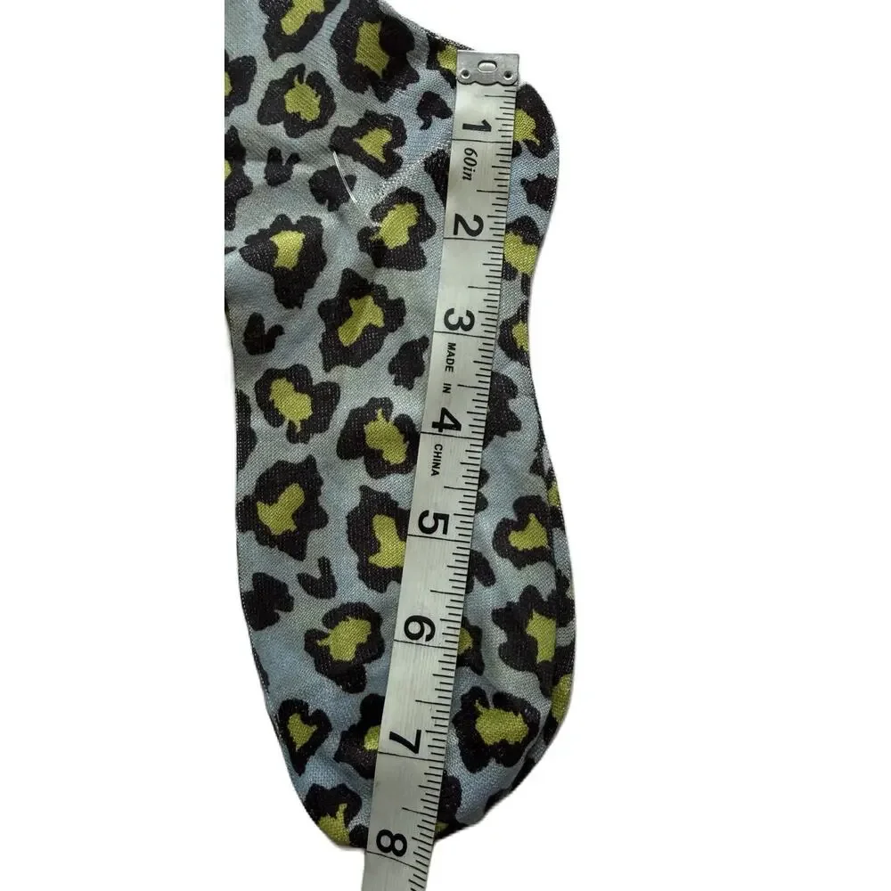 Maria La Rosa Blue Leopard Silky Socks New